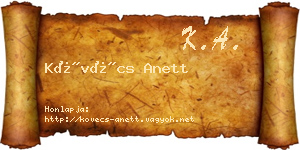Kövécs Anett névjegykártya