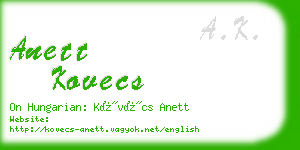 anett kovecs business card
